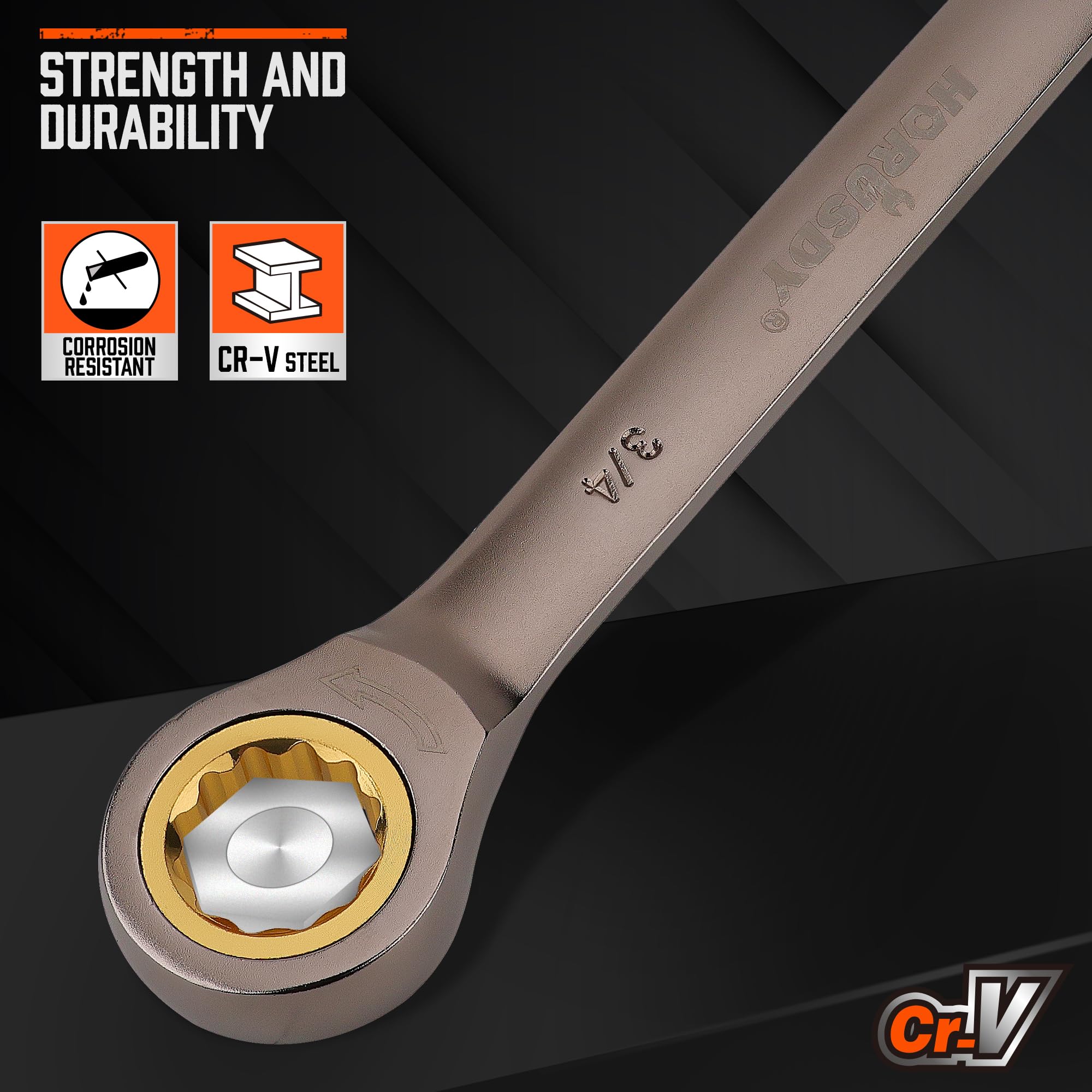 HORUSDY 72-tooth ratchet close-up shows smooth engagement