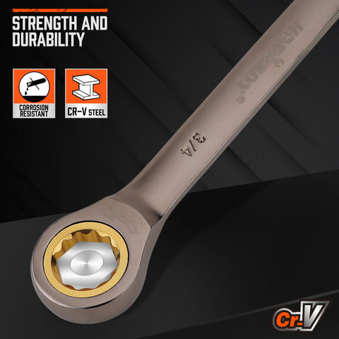 HORUSDY 72-tooth ratchet close-up shows smooth engagement