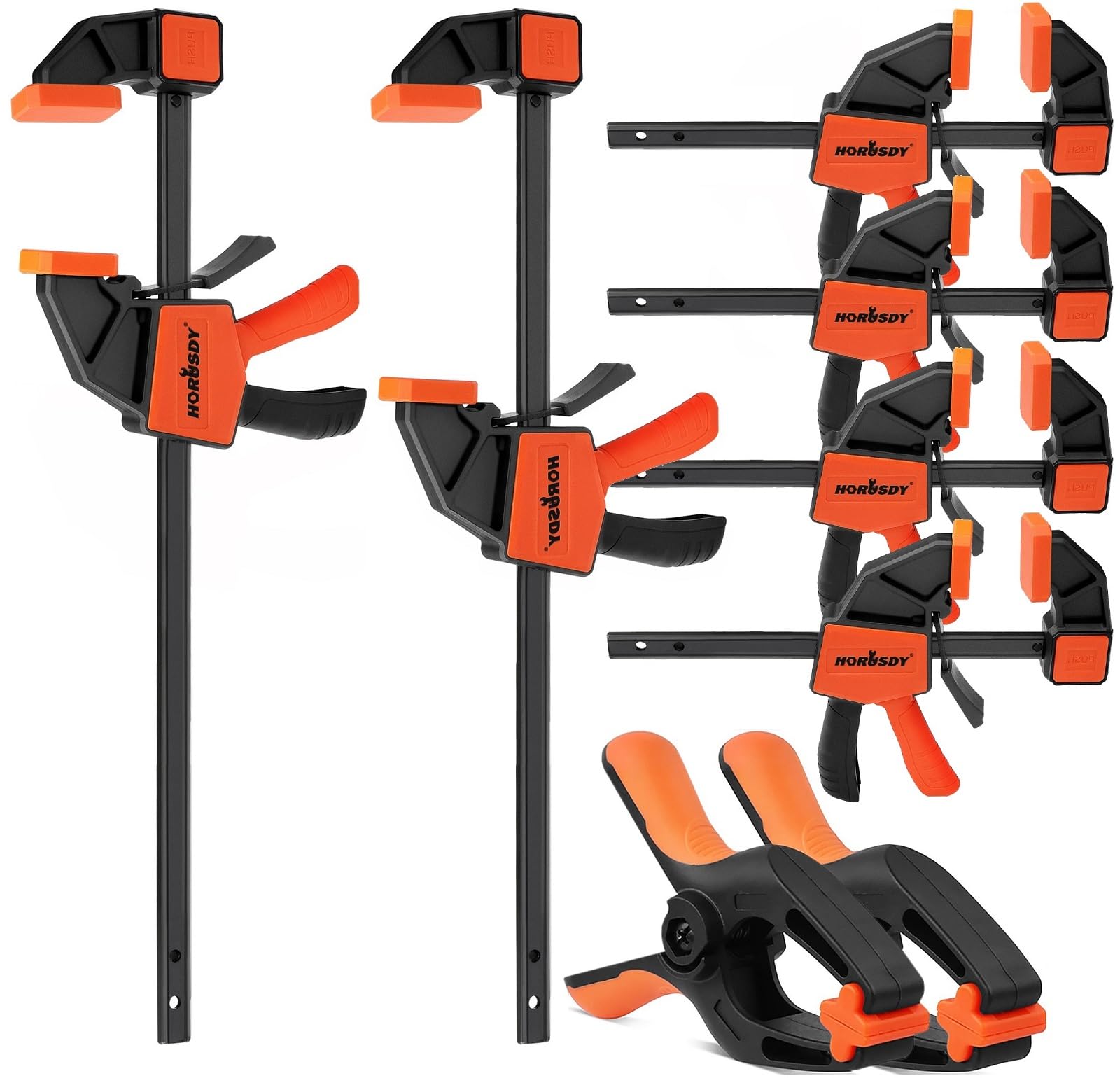 HORUSDY 8-pack bar clamps set for versatile woodworking projects