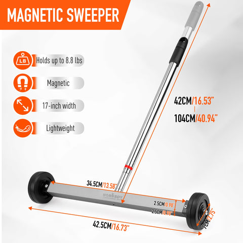 HORUSDY adjustable handle from 15 to 38 inches for comfortable sweeping height.
