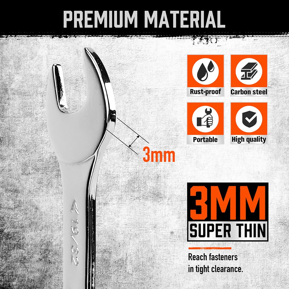 Bicycle and motorcycle repairs with HORUSDY thin wrenches for precision torque.