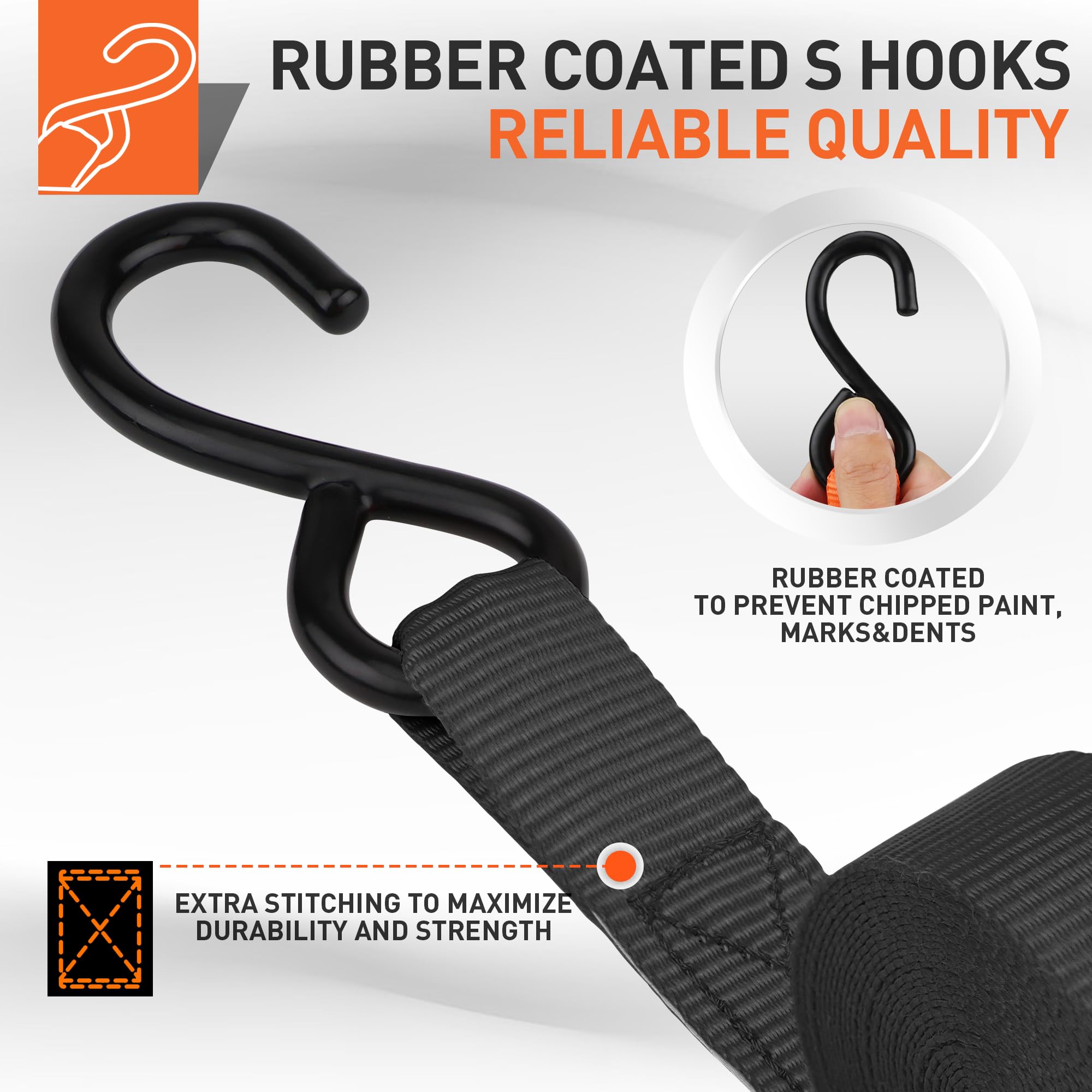 HORUSDY bungee cords add extra stability for loose gear.