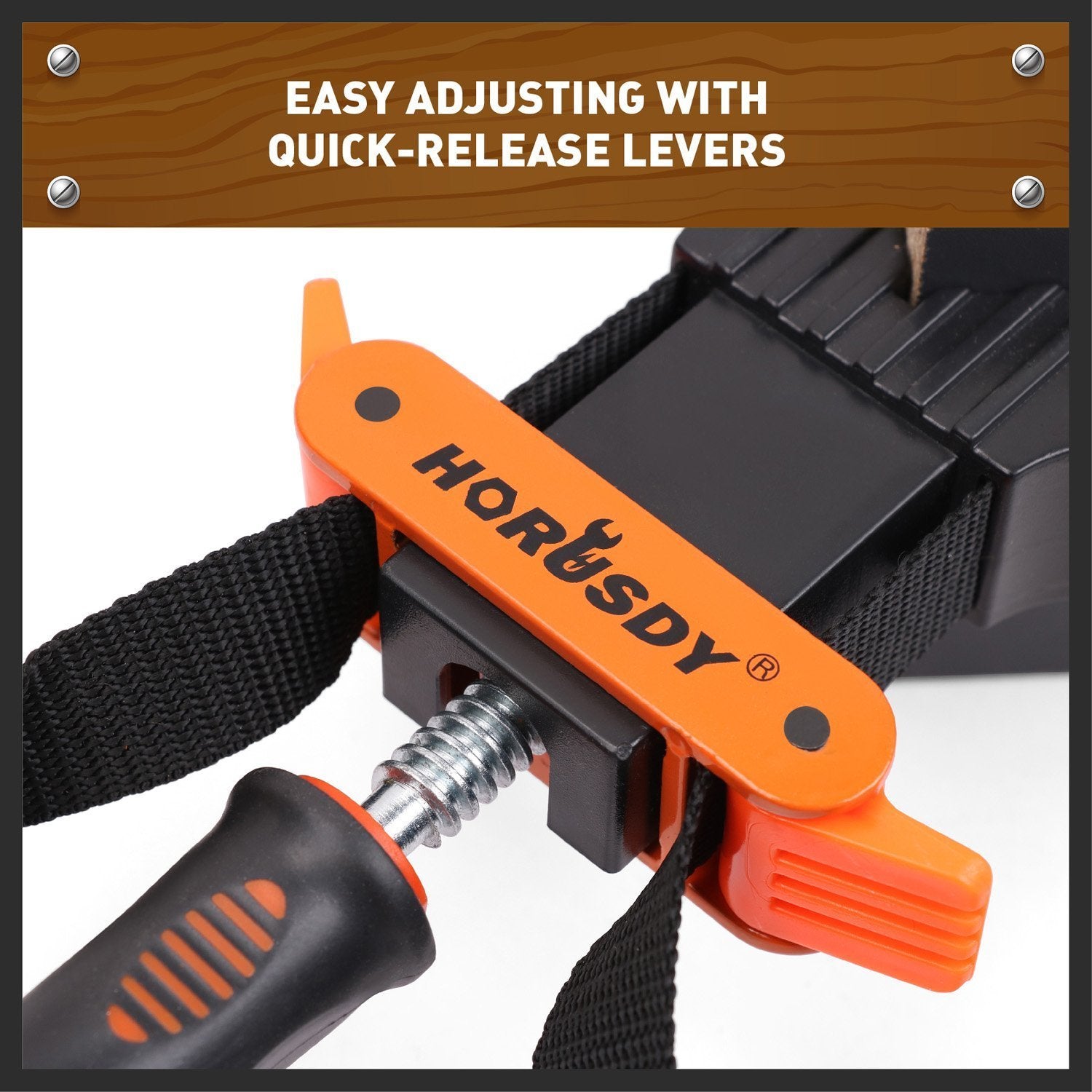 HORUSDY canvas strap texture provides even clamping pressure.