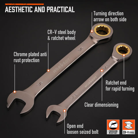HORUSDY chrome vanadium steel finish for durability