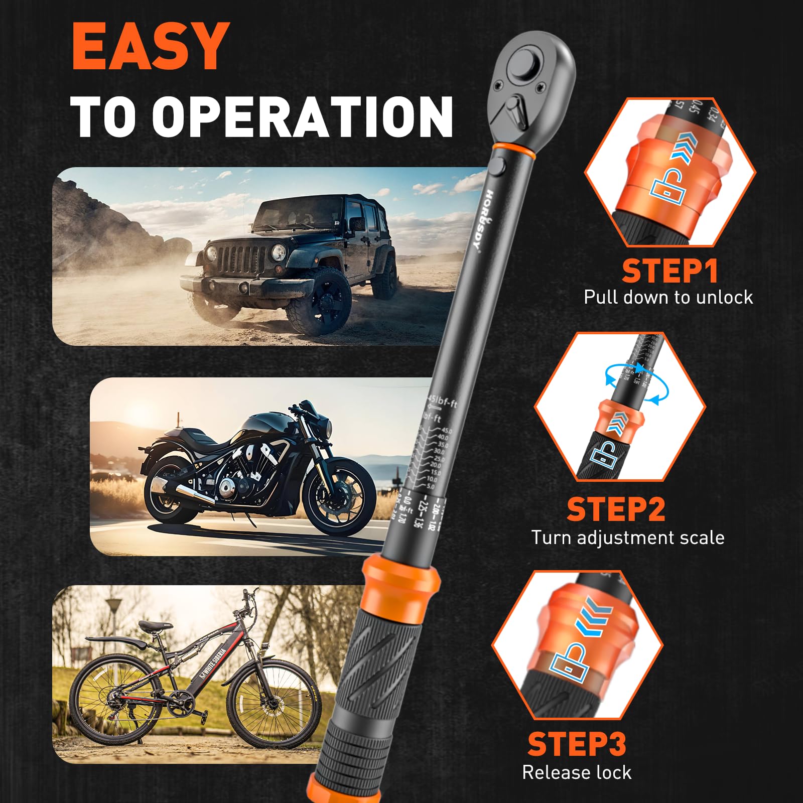 HORUSDY click notification design signals preset torque clearly.