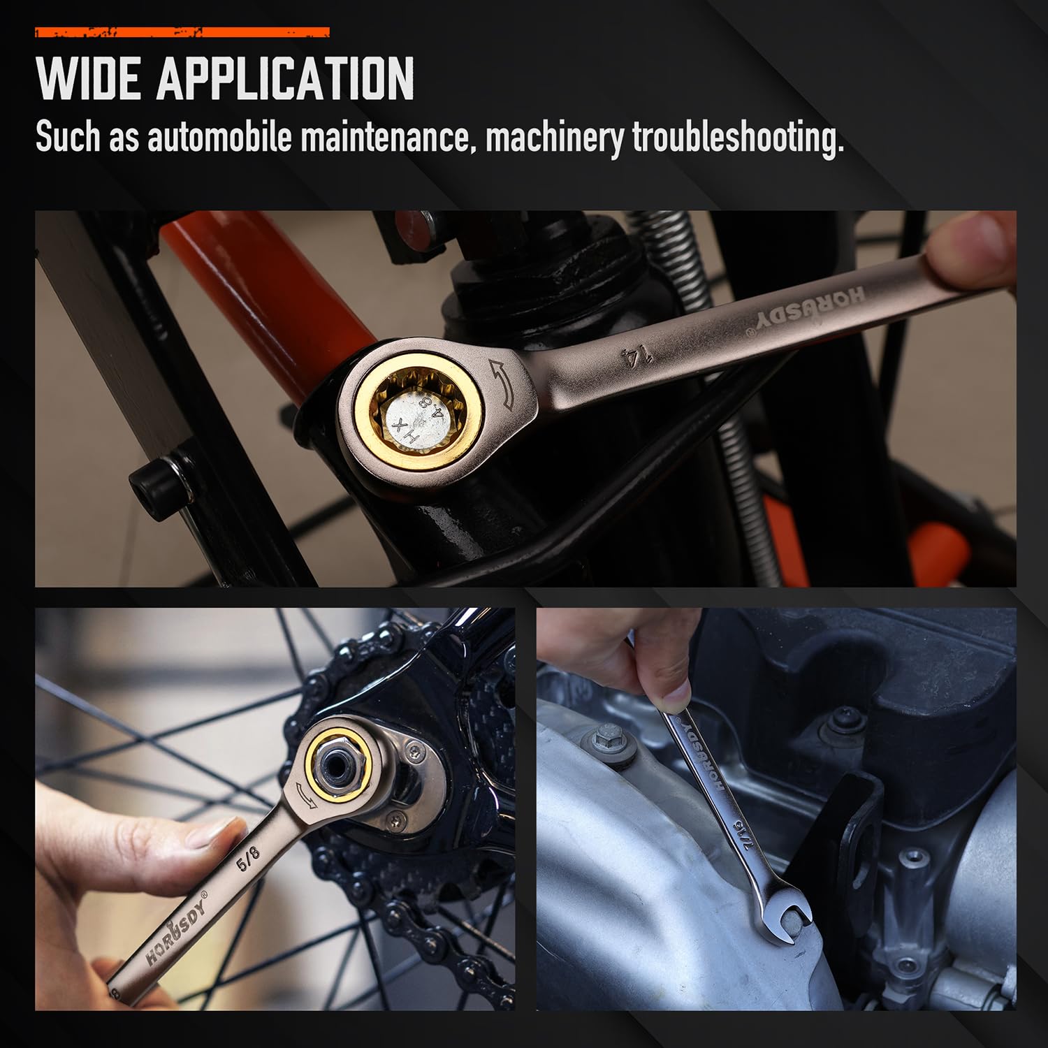 HORUSDY easy-turn design helps loosen stubborn bolts with less effort.