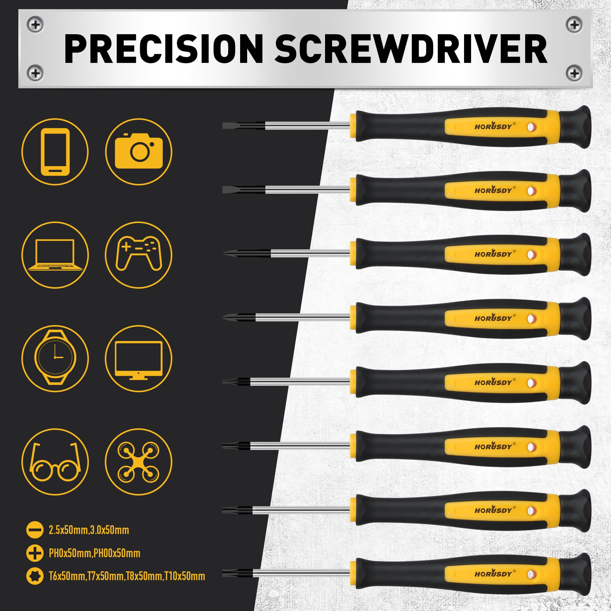 HORUSDY ergonomic grip handles reduce fatigue during long projects.