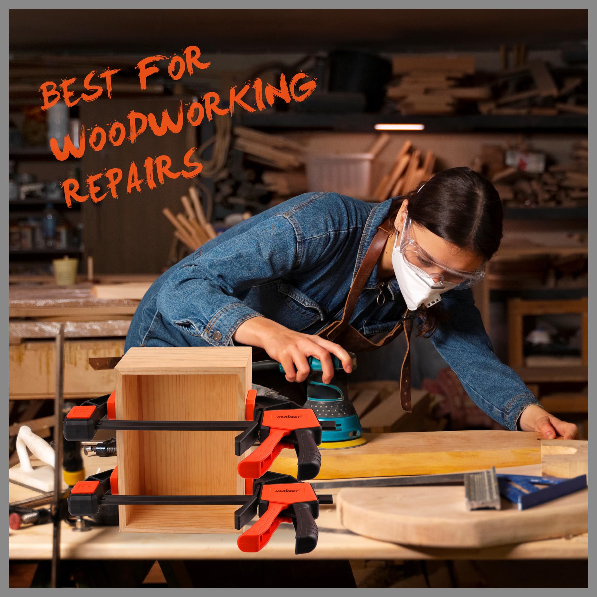 HORUSDY ergonomic handle grip reduces hand fatigue.