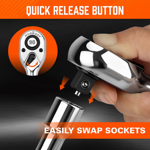 HORUSDY ergonomic non-slip handle for comfort and control.