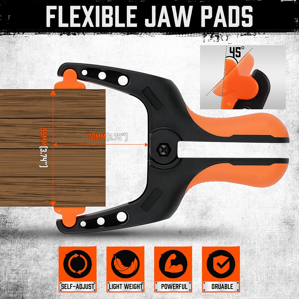 HORUSDY ergonomic TPR handle clamp for comfortable long-use grip.