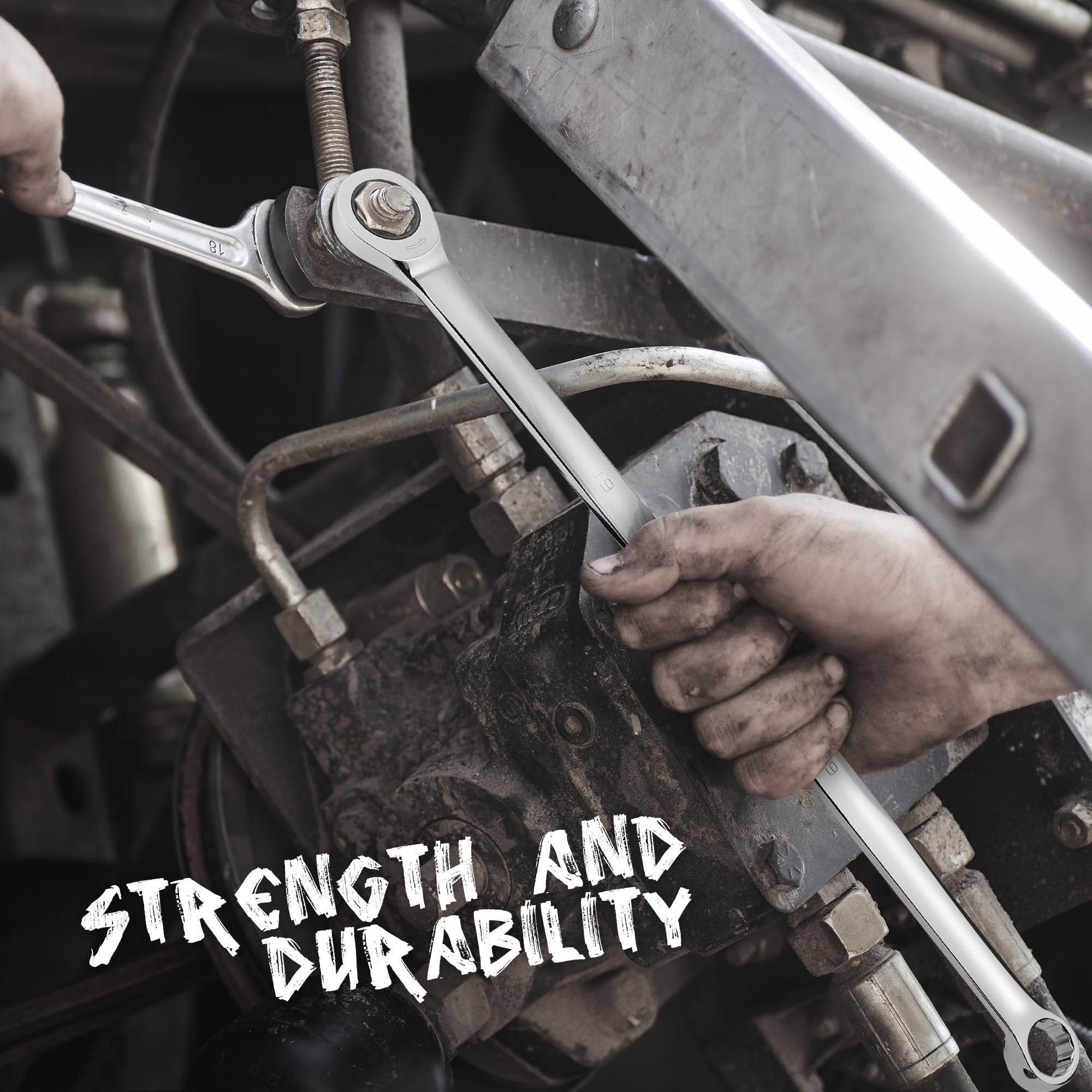HORUSDY full-drive box ends enable reliable torque without bolt rounding.