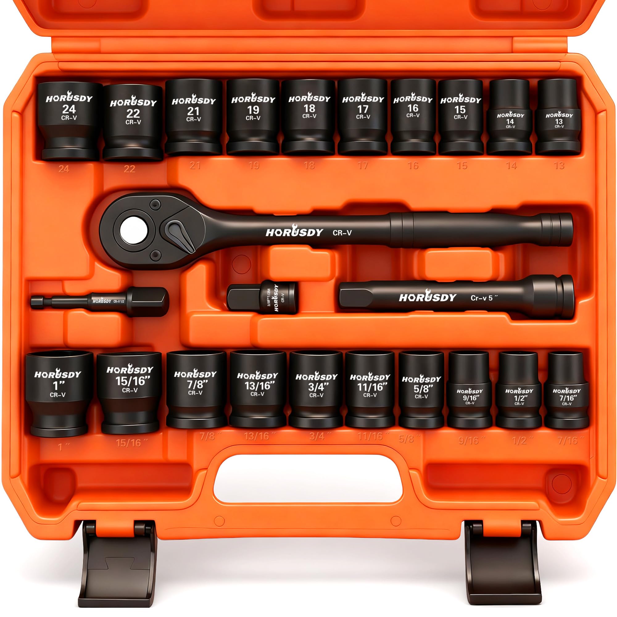 HORUSDY half-inch drive ratchet handle designed for comfortable, durable operation.