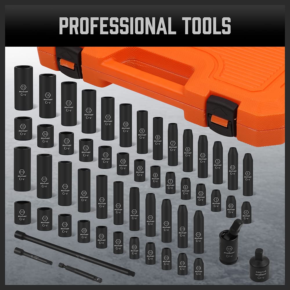 HORUSDY heavy-duty molded case keeps tools organized and portable