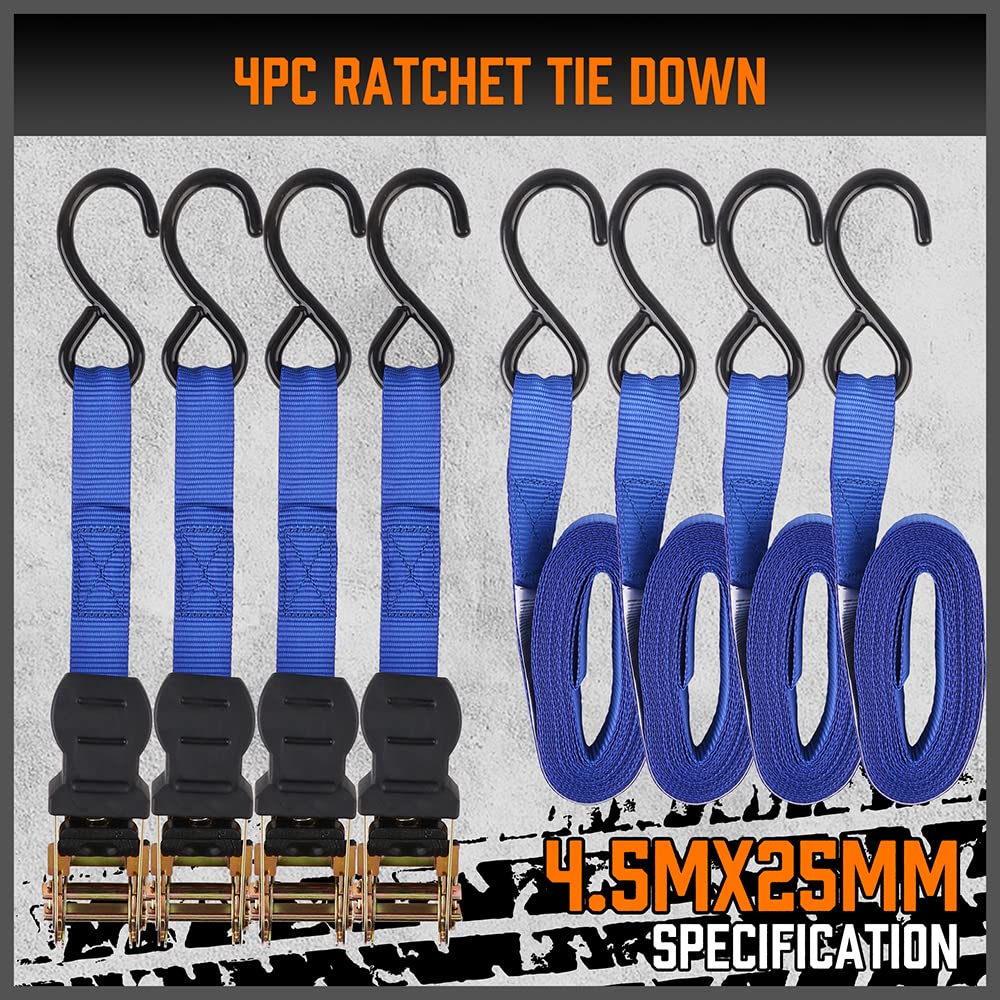 HORUSDY heavy-duty ratchet buckles withstand heavy loads securely.