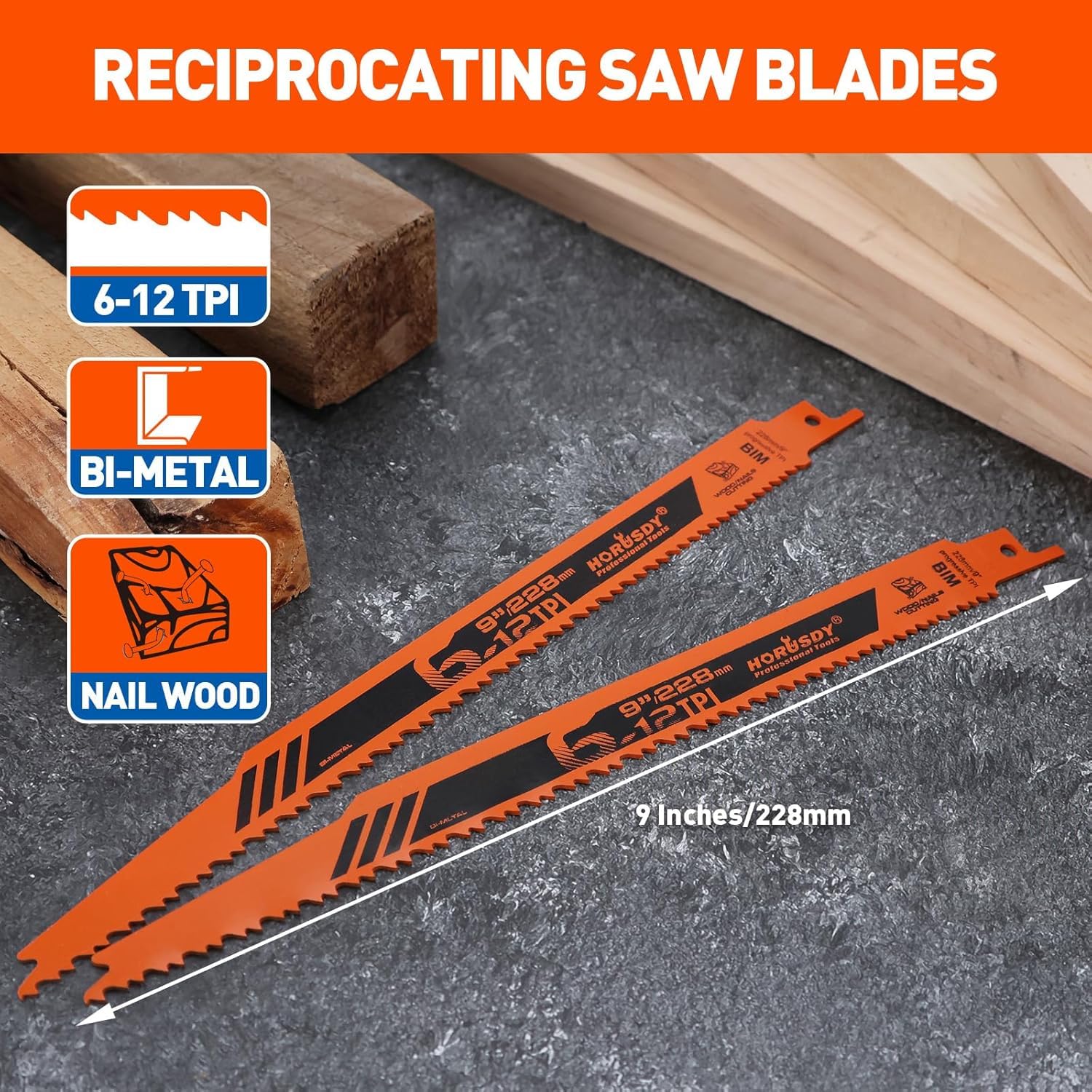 HORUSDY high-carbon steel blades for tough wood cutting