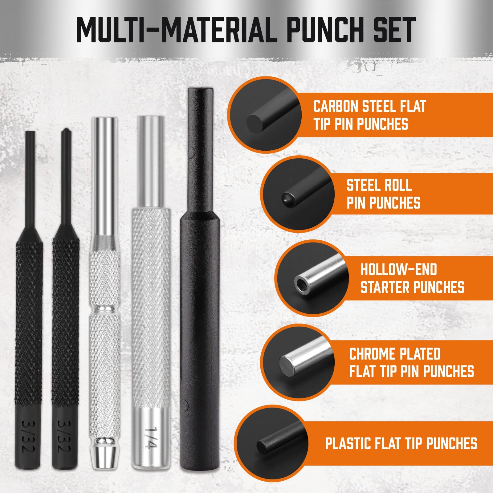 HORUSDY hollow punches provide clean openings on metal and plastic.