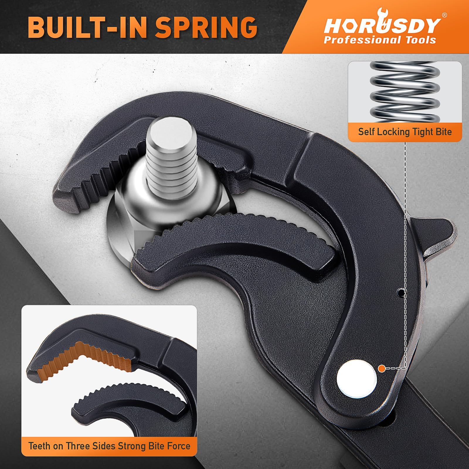 HORUSDY 0.55 to 2.48 inch jaw opening range demonstrates versatile reach.