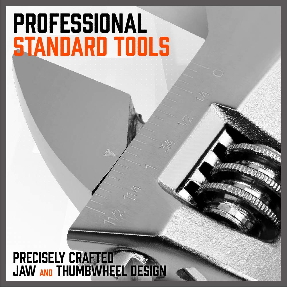 HORUSDY knurl detail highlights effortless adjustment and secure jaw grip.