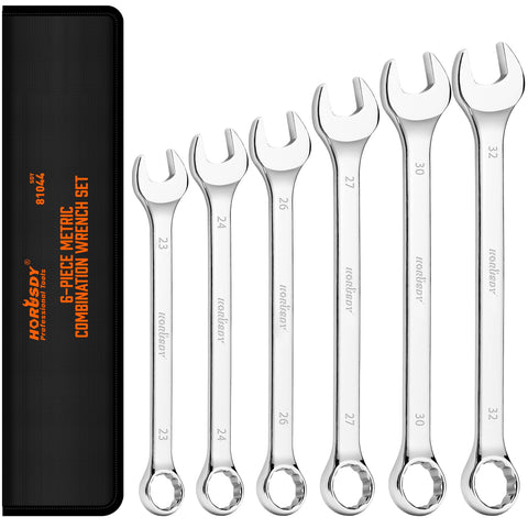 HORUSDY large wrench set with rolling pouch showing 23–32mm range for versatile tasks