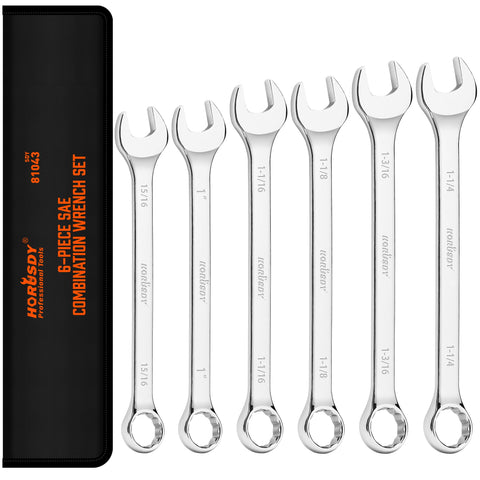HORUSDY large wrench set in rolling pouch for organized tool storage