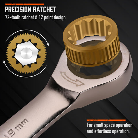 HORUSDY long wrench lengths deliver better leverage during loosening.
