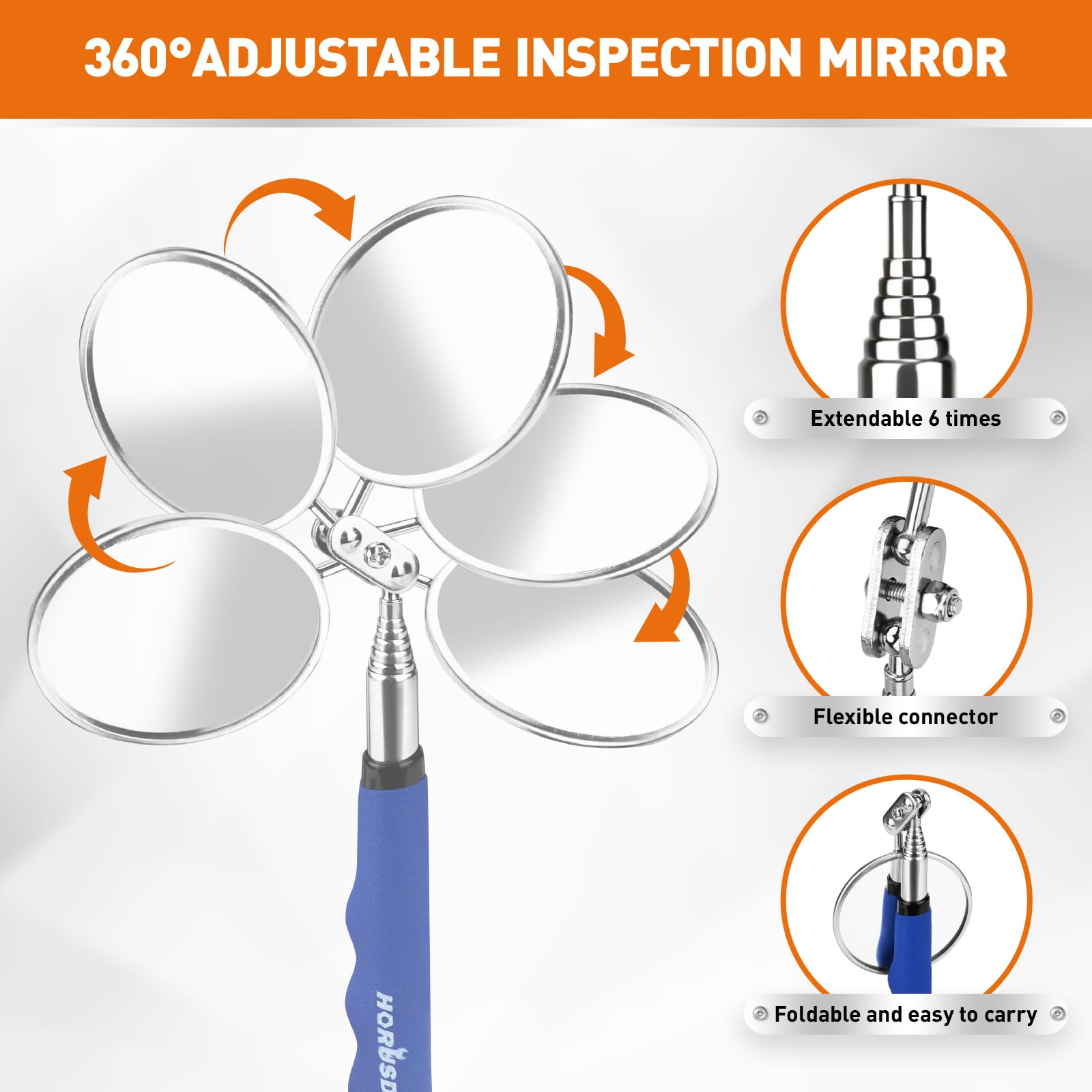 HORUSDY magnetic pickup tool in action lifting metal pieces.