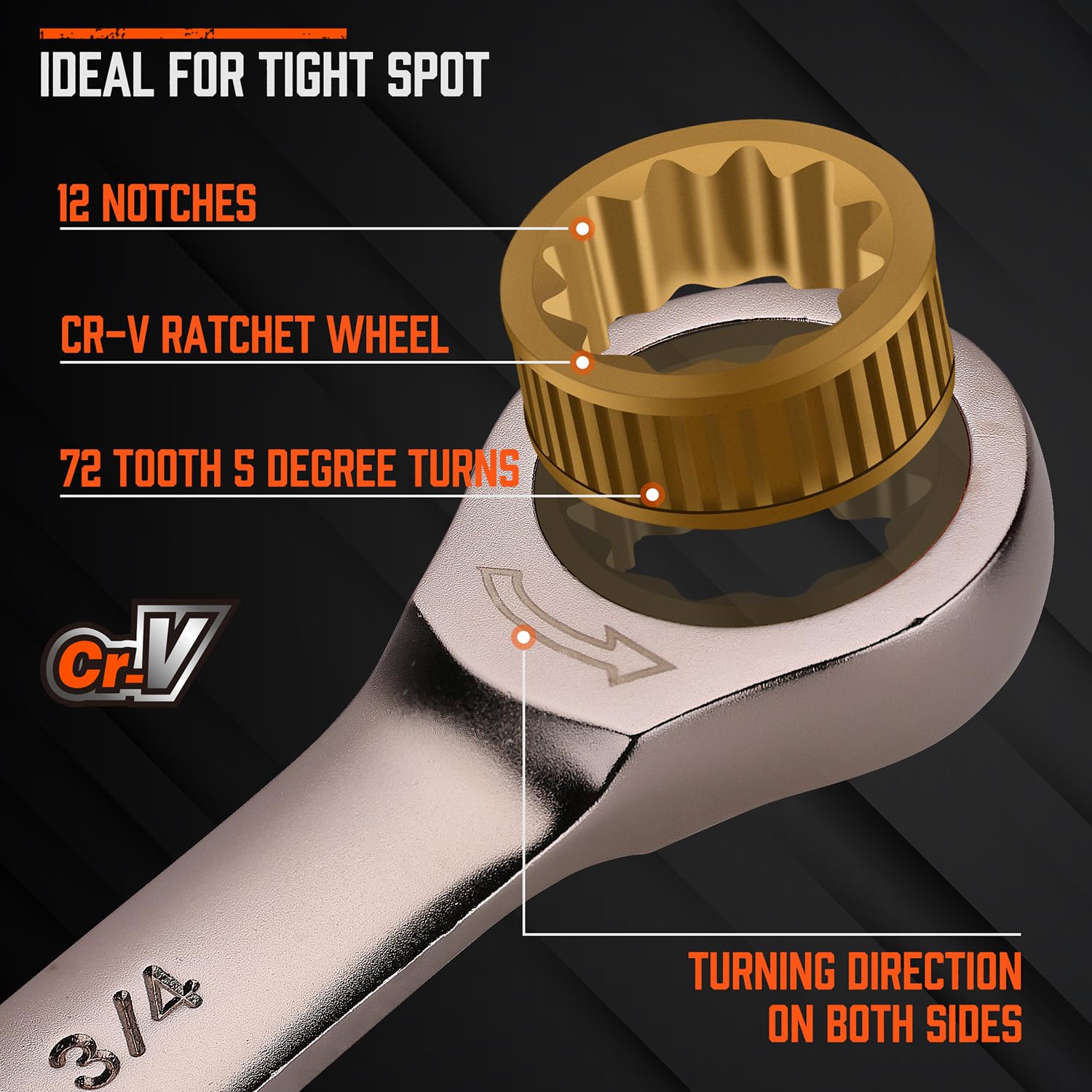 HORUSDY metric 8-19mm wrenches cover common metric repairs.