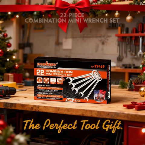HORUSDY mini wrench set shown in narrow-space design fits tight bolts
