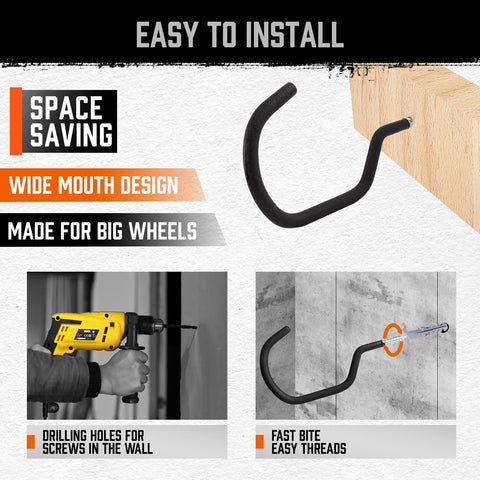HORUSDY versatile storage hooks used for bikes and gear