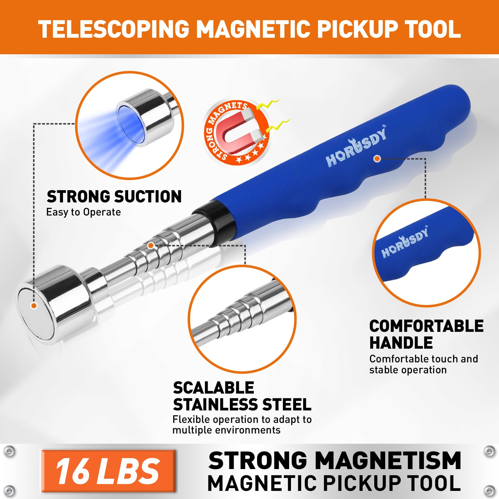 HORUSDY non-slip grip handle for better control during use.