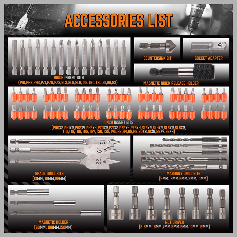 HORUSDY nut driver bits for fast screw driving