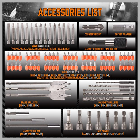 HORUSDY nut driver bits for fast screw driving