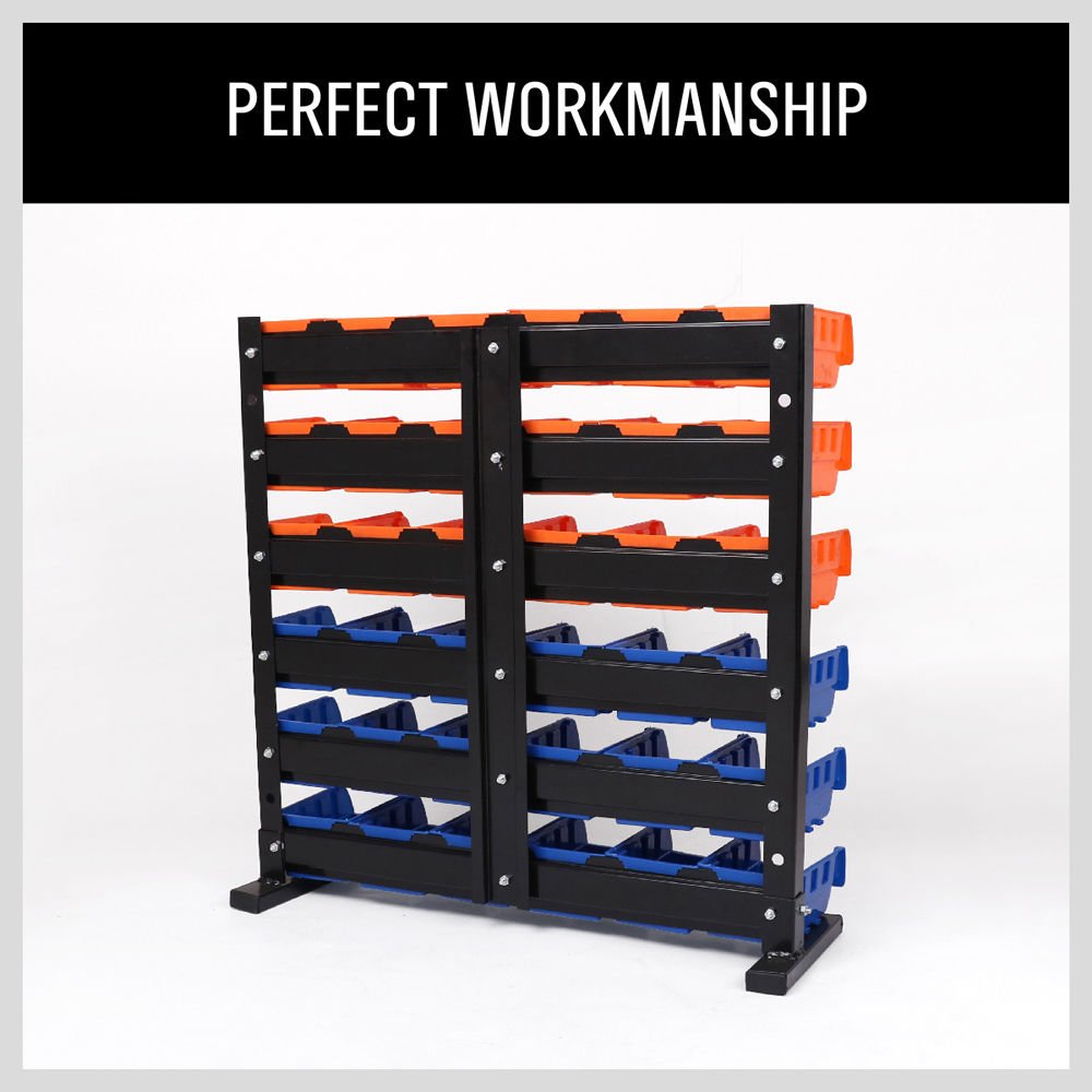 HORUSDY orange bins provide bright color coding for quick sorting.