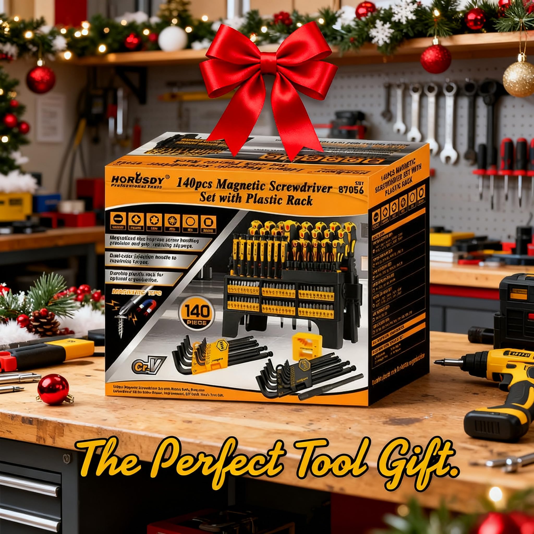 HORUSDY plastic racking shelf keeps tools organized and accessible.