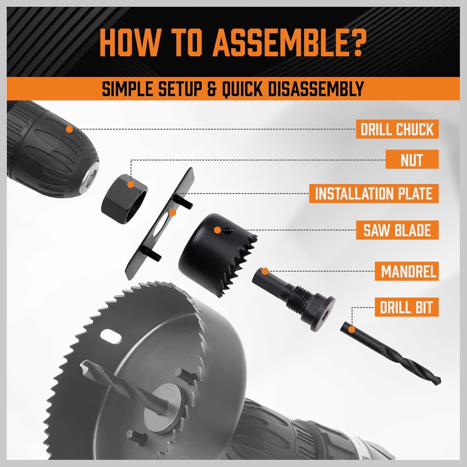HORUSDY portable storage case keeps all parts organized and transport-ready.
