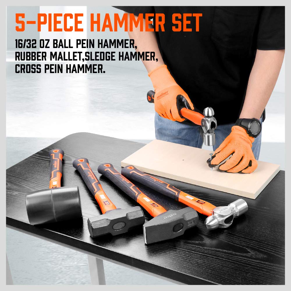 HORUSDY rubber mallet protects surfaces during tapping delicate assemblies.