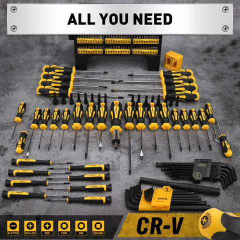 HORUSDY SAE and metric hex keys cover standard hardware needs.