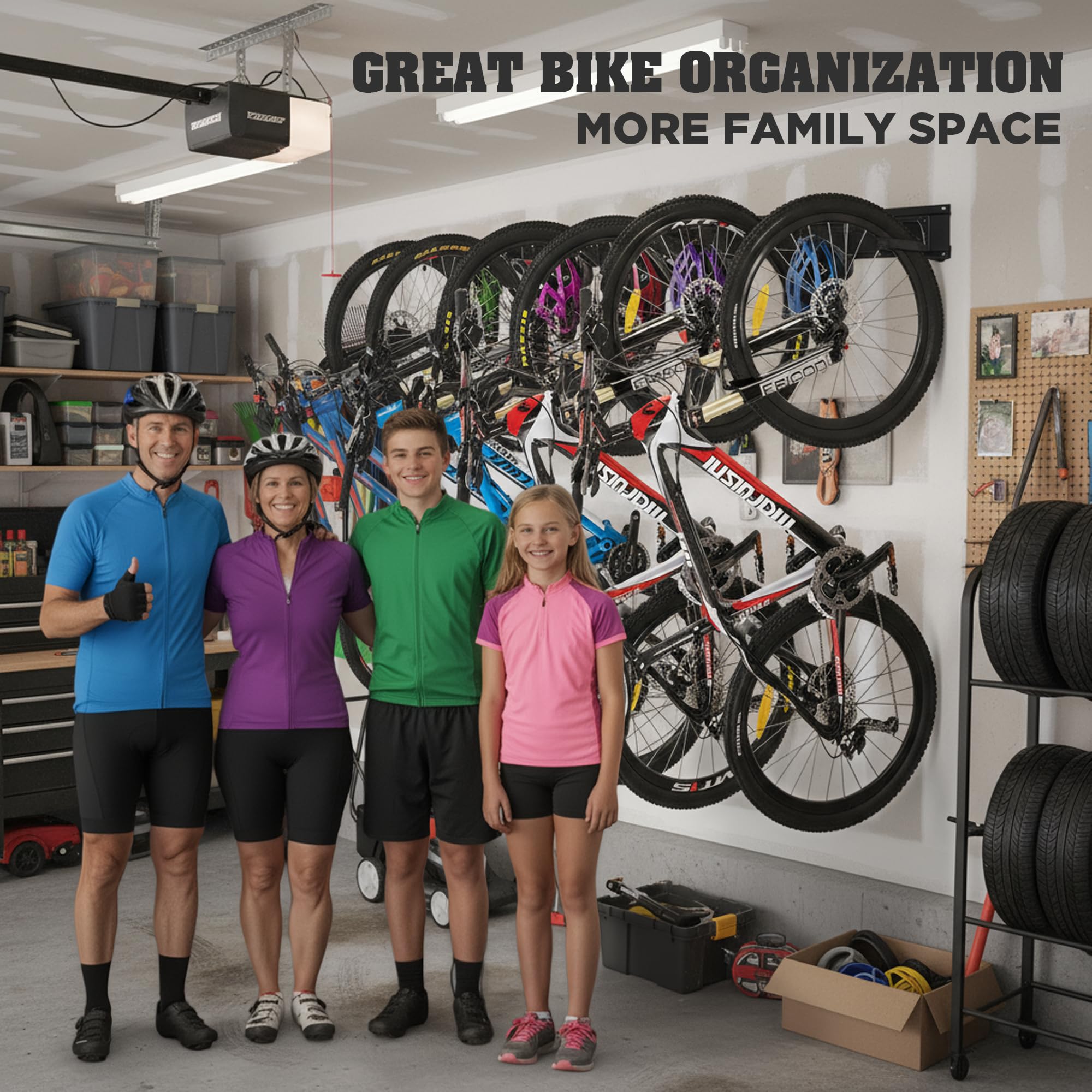 HORUSDY helmet hooks keep helmets accessible and off the floor.