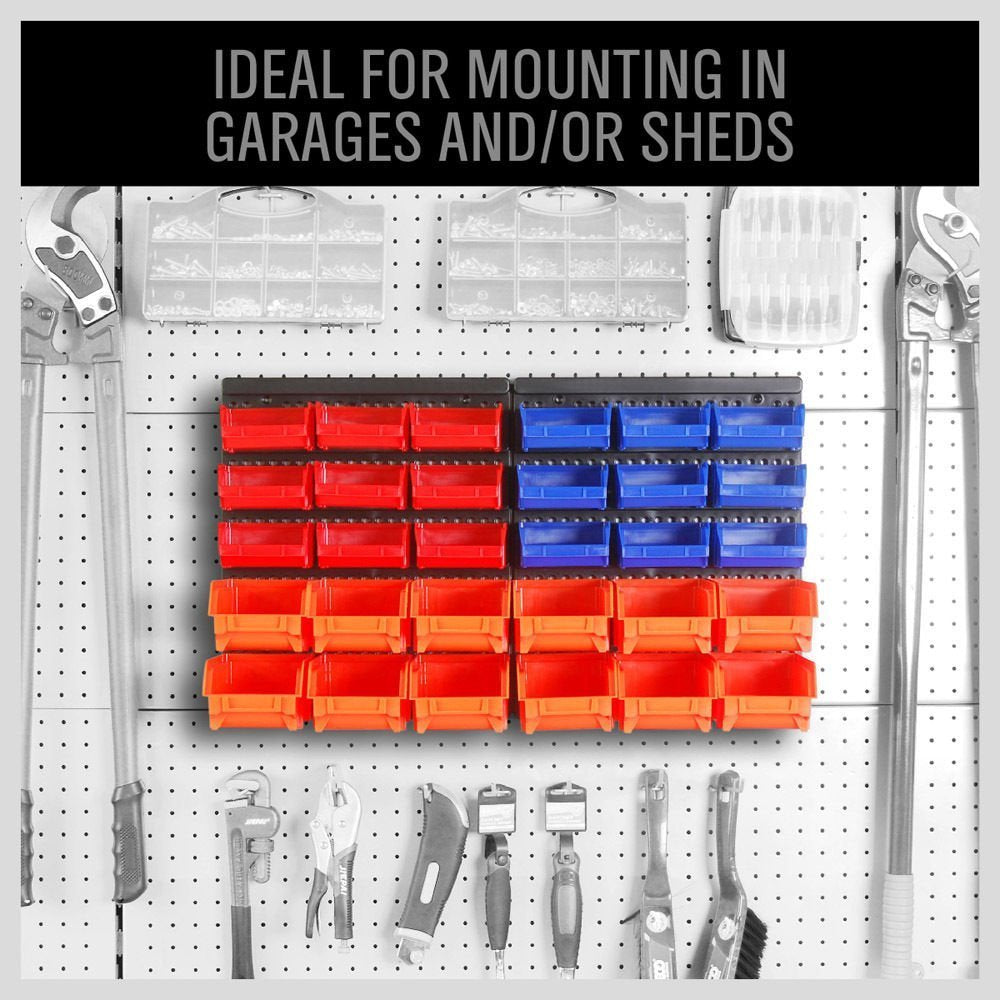 HORUSDY nine small blue bins organized for screws and fasteners
