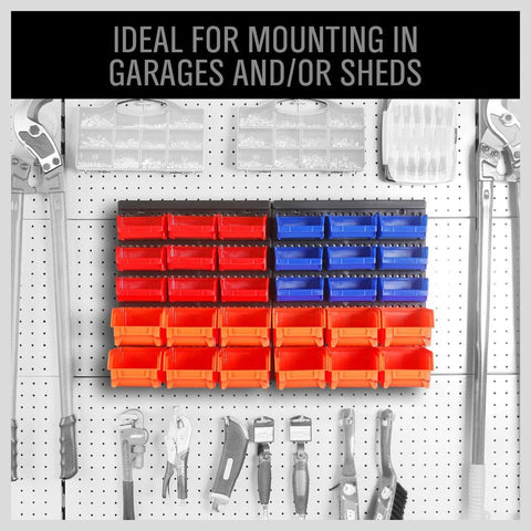 HORUSDY nine small blue bins organized for screws and fasteners