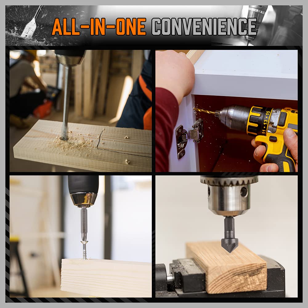 HORUSDY spade bits for wide-kerf wood drilling