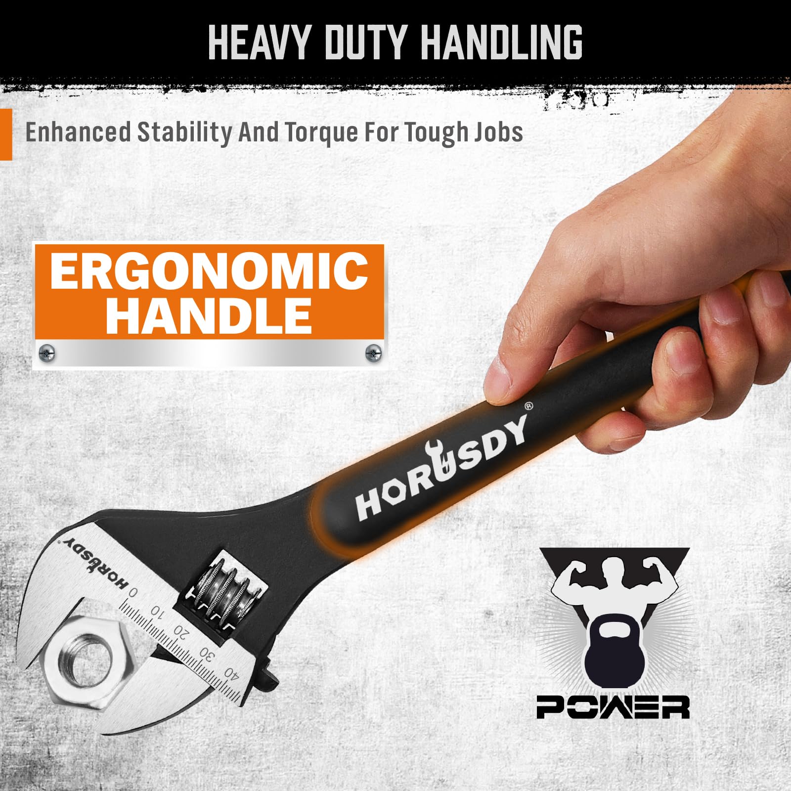 HORUSDY spud wrench ergonomic handle improves grip and control during tightening