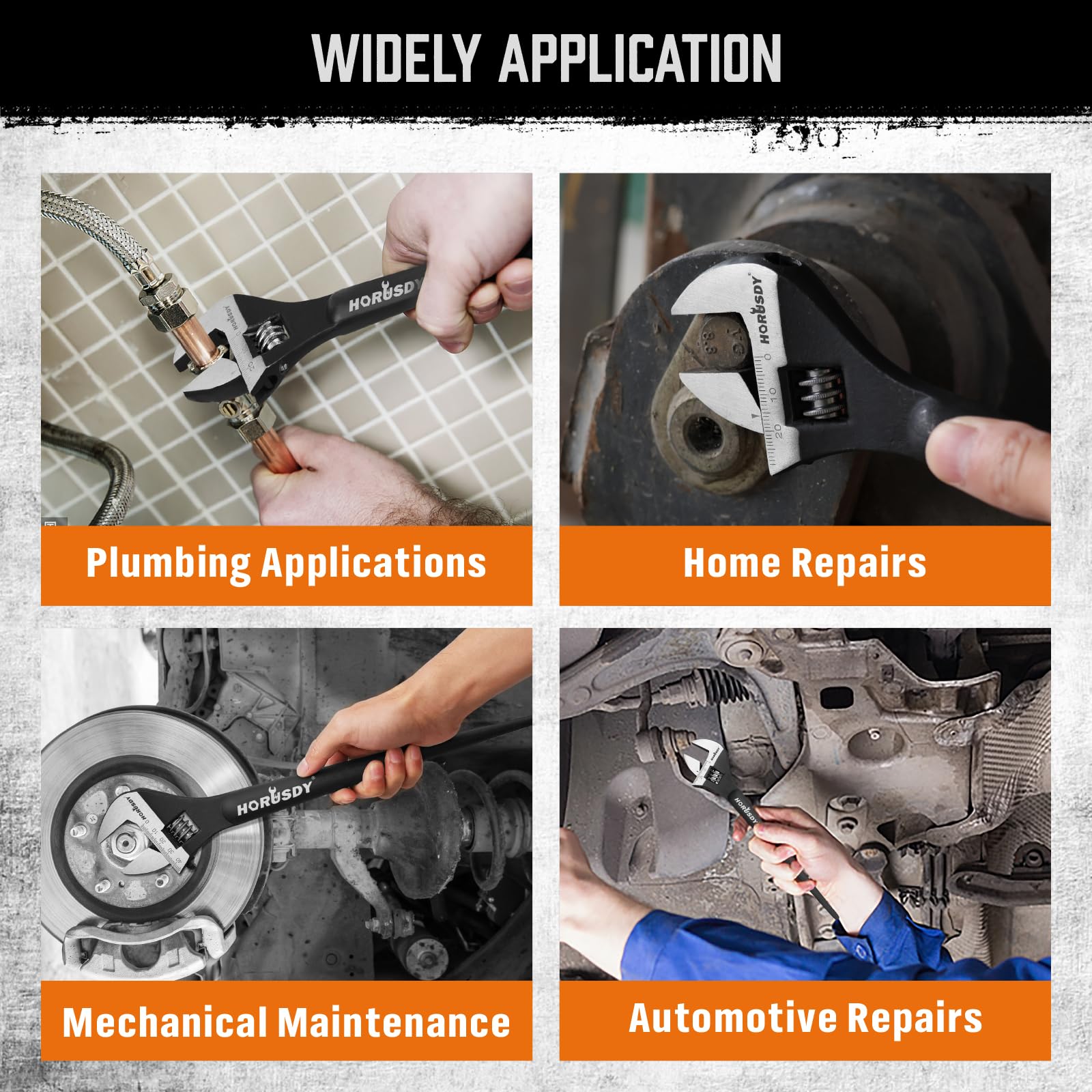 HORUSDY spud wrench roll-up pouch keeps tools organized on site