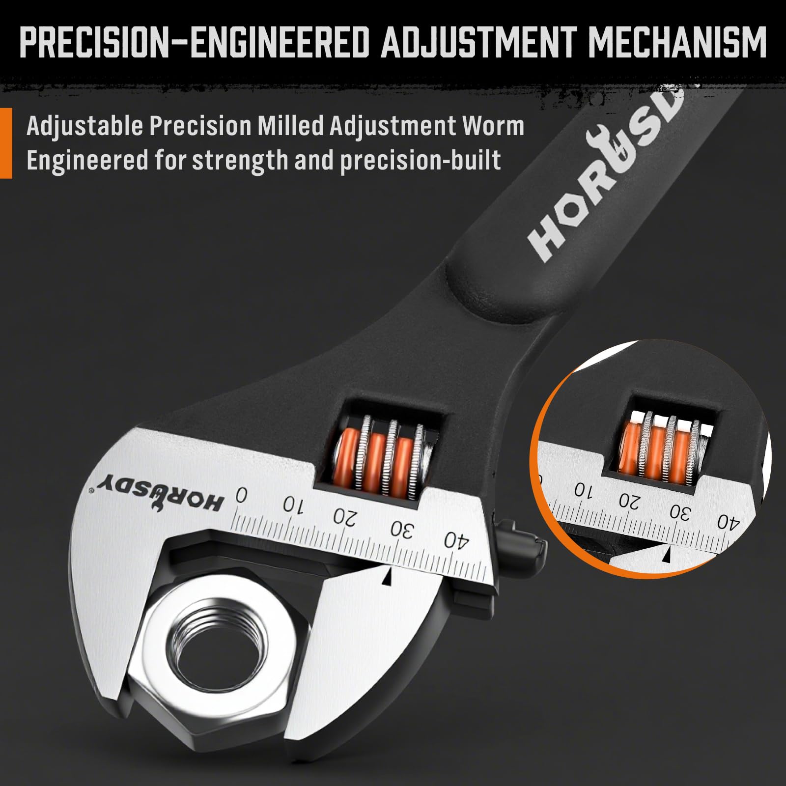 HORUSDY spud wrench SAE and metric scales simplify size selection