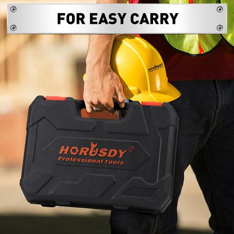 HORUSDY portable storage case keeps tools organized.