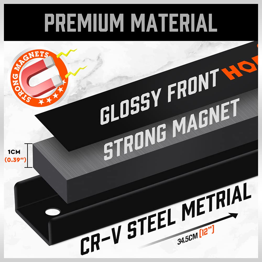 HORUSDY strong magnetic hold secures wrenches and hammers