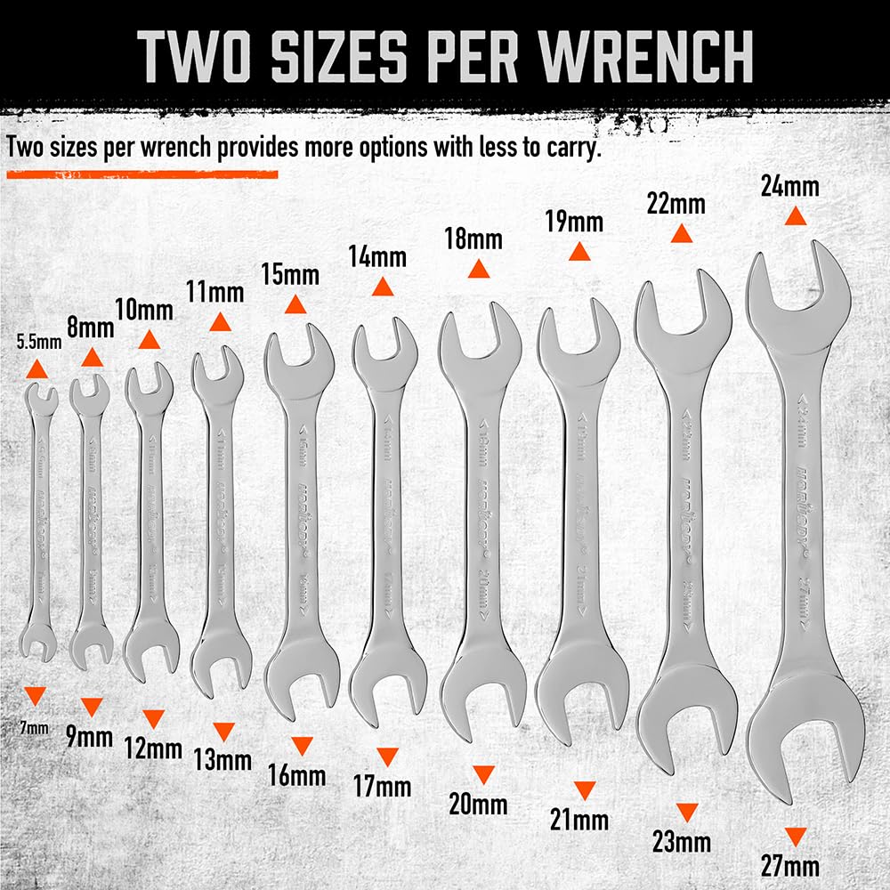 HORUSDY thin wrench 18x20mm robust for wheels and frames.