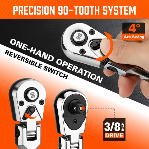 HORUSDY 90-tooth mechanism minimizes unnecessary repositioning