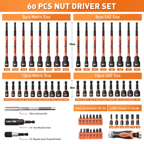 HORUSDY 12mm wing nut driver for wing-nuts