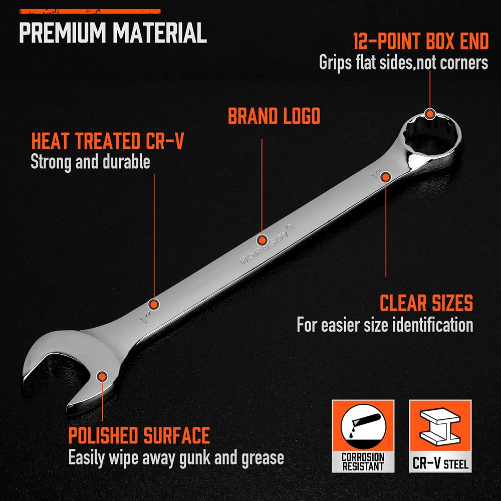 HORUSDY 1-1-8 inch wrench enabling angle access in tight spaces